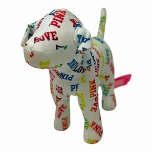 VICTORIA'S SECRET Love Pink Rainbow Color 7" Plush Dog Pup Figure